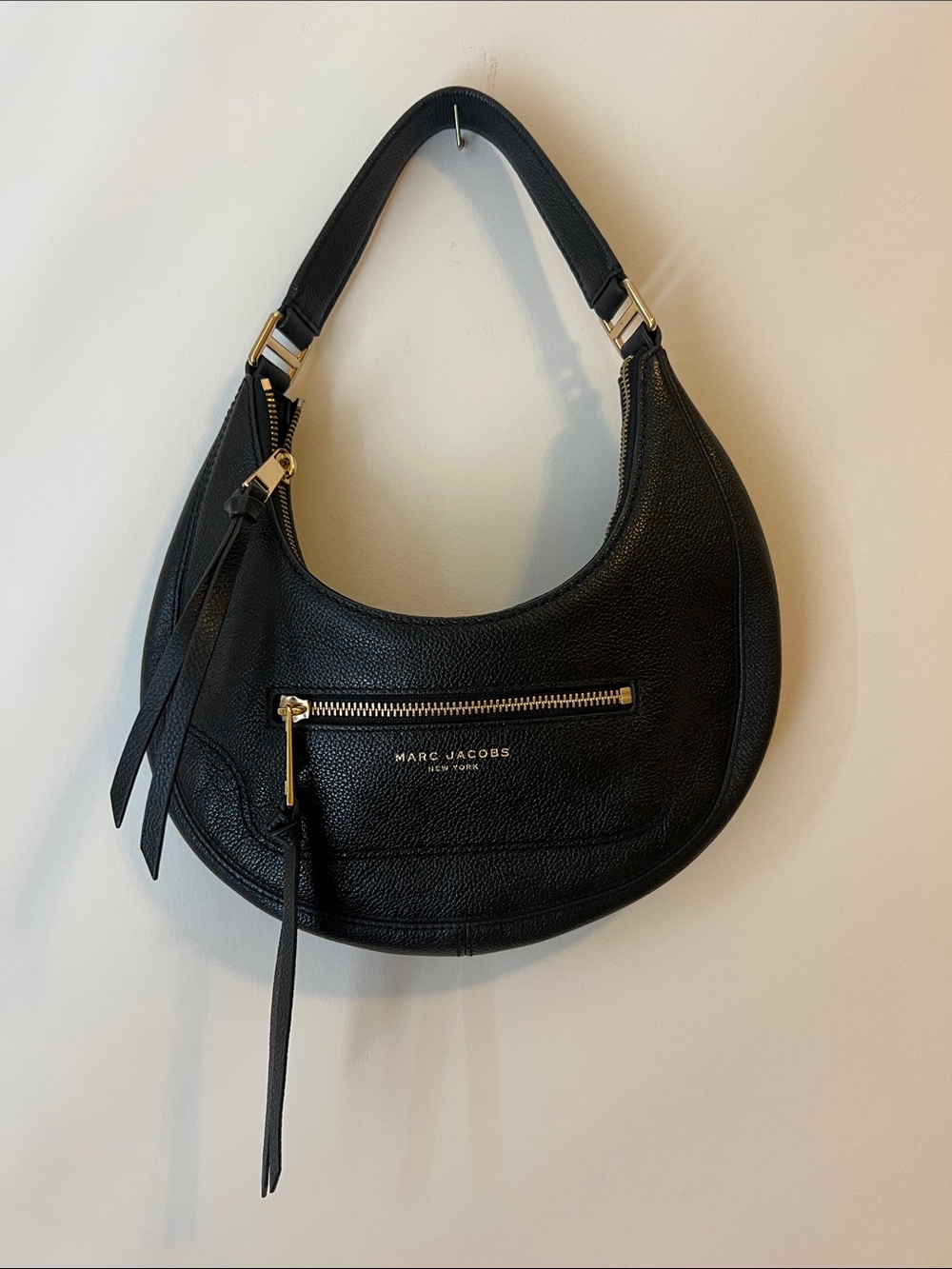 Marc Jacobs Black Leather Crescent Shoulder Bag